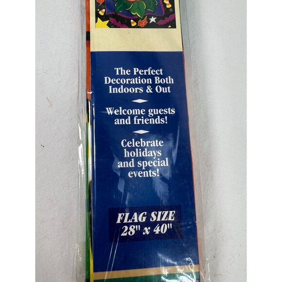 VTG 90s Jack O Lantern Decorative Halloween Flag 28" X 40" Indoor & Outdoor Use - Picture 3 of 5